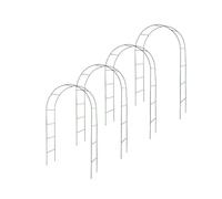 Lot de 4 Arches de Jardin métallique pour Plantes grimpantes - Arceau rosiers grimpants - Ht 240cm - Résistant aux intempéries