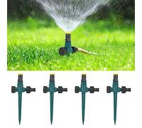 Lot de 4 arroseurs de pelouse avec piquet et 4 tandem réglables à 360 ° - Arroseur de jardin automatique pour jardin, pelouse, plantes