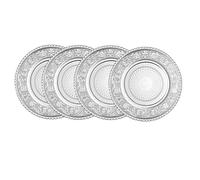 Lot de 4 assiettes à dîner en verre transparent de 15,2 cm avec bordure en dentelle pour restaurant, fête de famille (clear, 4pcs 6inch)