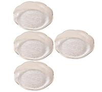 Lot de 4 assiettes à salade empilables légères et luxueuses pour fournitures de collation et dessert, blanc transparent