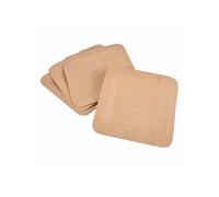 Lot de 4 Assiettes Carrées "Bambou" 18cm Naturel