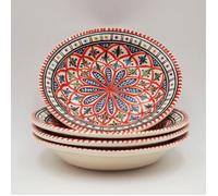 Lot de 4 assiettes creuses Bakir rouge - D 24 cm