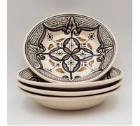 Lot de 4 assiettes creuses Marocain Noir - D 24 cm