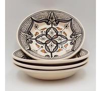 Lot de 4 assiettes creuses Marocain Noir - D 24 cm