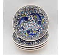 Lot de 4 assiettes creuses Tebsi Poissons Bleus - D 23 cm
