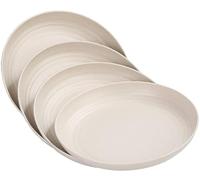 Lot de 4 assiettes en plastique réutilisables, incassables, 20 cm, assiettes de camping légères pour pique-nique, salade, pâtes, fête, maison, bureau, passent au lave-vaisselle et au micro-ondes