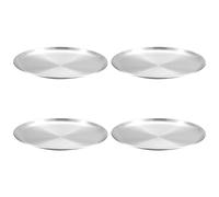 Lot de 4 assiettes multifonctions en acier inoxydable 304 pour les fêtes, les pique-niques, les repas de famille, les collations et les barbecues