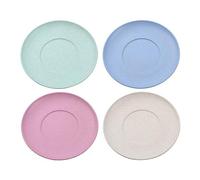 Lot de 4 assiettes plates de 15 cm pour pâtes, pain, snacks, salade, vaisselle incassable en PP pour enfants et adultes, passe au lave-vaisselle, assiette sûre et légère