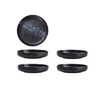 Lot De 4 Assiettes Plates, La Surface Vitrée Est Lisse Et Facile À Nettoyer, Convient Pour Servir Des Pâtes, Des Salades, Des Plats,Noir,8in