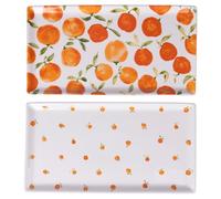 Lot de 4 assiettes rectangulaires en porcelaine 31,6 x 16,8 cm, oranges, Fruit Life