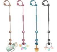 Lot De 4 Attache-Tétines Pour Jouets De Bébé,En Silicone,En Forme De Citrouille,Ceinture De Sécurité,Réglable,Porte-Gobelet,Pour Poussette,Chaise Haute,Sièges Auto