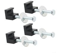 Lot de 4 attaches de boîte à outils en aluminium avec crochet en J et pince fixe compatible avec différents modèles de camions