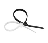 Lot de 4 attaches de câble 100/120/150/180/200/250/300/350/370 mm de largeur - Noir et blanc - 3,6 mm de large - 100 pièces - Blanc