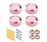 Lot de 4 attaches en laiton doré rose pour verre - Design pratique pour un montage sécurisé dans les espaces résidentiels et commerciaux