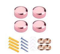 Lot de 4 attaches en laiton doré rose pour verre - Design pratique pour un montage sécurisé dans les espaces résidentiels et commerciaux