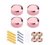 Lot de 4 attaches en laiton doré rose pour verre - Design pratique pour un montage sécurisé dans les espaces résidentiels et commerciaux