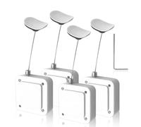 Lot de 4 attaches rétractables pour télécommande de TV, manette de jeu, tablettes (blanc, 2,5 m)