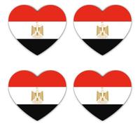 Lot de 4 autocollants : 150 mm - Drapeau Égypte cœur Lot de 4 autocollants en vinyle 150 mm résistant aux intempéries pour voiture, ordinateur portable, valise