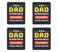 Lot de 4 autocollants : 150 mm - I'M A DAD AND AN ENGINEER NOTHING SCARES ME GRAND TECHNIQUE