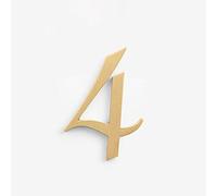 Lot de 4 autocollants 3D en laiton pour maison, appartement, numéro de porte, boîte aux lettres, adresses, chiffres de rue de 0 à 9, pour intérieur ou extérieur, hôtel, chambre 5 cm