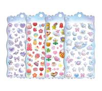 Lot de 4 autocollants 3D mignons pour, filles, tout-petits, activités, voyages, Halloween, avion, scrapbooking, récompenses en classe