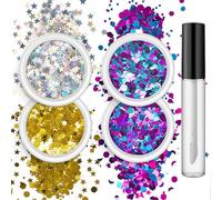 Lot de 4 autocollants à paillettes fantaisie pour ongles