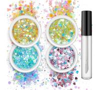 Lot de 4 autocollants à paillettes fantaisie pour ongles