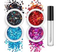 Lot de 4 autocollants à paillettes fantaisie pour ongles