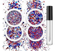 Lot de 4 autocollants à paillettes fantaisie pour ongles