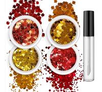 Lot de 4 autocollants à paillettes fantaisie pour ongles