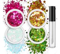 Lot de 4 autocollants à paillettes fantaisie pour ongles