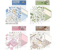 Lot de 4 autocollants amusants pour maison - Créez votre propre supermarché - Créez vos propres autocollants isométriques - Pour adultes et