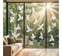 Lot de 4 autocollants anti collision oiseaux, silhouettes oiseaux, 22x30cm | Stickers PVC, protection anti-collision pour oiseaux, décoration fenêtre vitre, pour portes vitrées intérieures extérieures