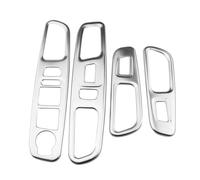 Lot De 4 Autocollants Chromés En ABS Pour Interrupteur Lève-vitre Voiture Accessoires Intérieurs Pour Jeep Pour Renegade 2014-2021 Conduite À Gauche CRRYUQWWM(Stainless steel)