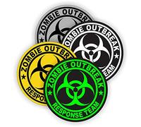 Lot de 4 autocollants cool | Symbole Biohazard Symbol Zombie Response Team | Autocollant Hart Hat | Cadeau génial USA