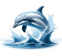 Lot de 4 autocollants dauphin pour décoration murale, masquer les marques, mugs et tasses, pare-chocs de voiture, douche et carrelage, toilettes, ordinateur portable et plus - Décalcomanies en vinyle