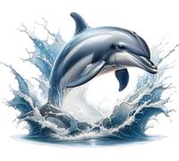 Lot de 4 autocollants dauphin pour décoration murale, masquer les marques, mugs et tasses, pare-chocs de voiture, douche et carrelage, toilettes, ordinateur portable et plus - décalcomanies en vinyle