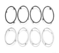 Lot de 4 autocollants de grille d'aération en fibre de carbone pour Ford Focus 2 MK2 2005-2013, garnitures décoratives pour climatisation intérieure Argenté (argent)