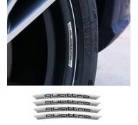 Lot de 4 autocollants de moyeu de roue de voiture en alliage Quattro, accessoires d'emblème pour Audi Sline A1 A3 A4 B8 B7 B6~1527