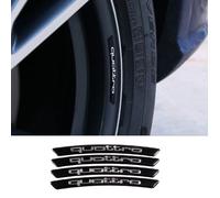 Lot de 4 autocollants de moyeu de roue de voiture en alliage Quattro, accessoires d'emblème pour Audi Sline A1 A3 A4 B8 B7 B6~1528