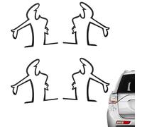 Lot de 4 autocollants de rappel pour peinture de voiture, autocollants amusants pour voiture, homme en colère, rappel de rayure, autocollant La Linea, grand autocollant pour voiture, à coller à côté