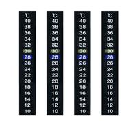 Lot de 4 autocollants de température de l'eau autocollants - Thermomètre numérique d'aquarium - Convient pour la pose de tortues, reptiles et poissons d'ornement (noir)