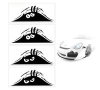 Lot de 4 autocollants de voiture mignons avec dessins animés, monstres, réfléchissants, imperméables - Convient pour bagages, pare-chocs et réservoirs de carburant