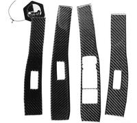 Lot de 4 autocollants décoratifs en fibre de carbone pour interrupteur de fenêtre, panneau de bouton de levage, résistant aux rayures, style intérieur élégant pour Mustang Mach-E 2021-2023 (RHD)