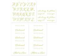 Lot de 4 autocollants dorés « Veux-tu être ma demoiselle d'honneur ? », parfaits pour décorer les boîtes d'invitations et les enterrements de vie de garçon/jeune fille. Décoration raffinée idéale