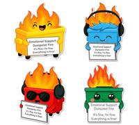 Lot de 4 autocollants « Dumpster Fire », « I'm Fine It's Fine Everything is Fine » - Autocollants humoristiques « This Little Light of Mine Im Gonna Let It Shine » pour ordinateur portable, bouteille