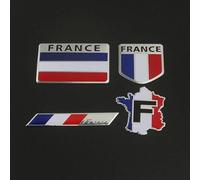 Lot de 4 autocollants en aluminium avec logo 3D pour voiture