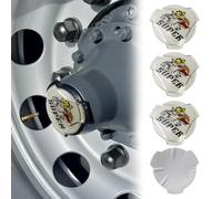 Lot de 4 Autocollants en Aluminium avec Motif tête de Griffon pour Jantes de Camion Scania Blanc