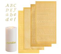 Lot de 4 autocollants en forme de lettres, de cire de bougie, de scrapbooking, de décoration de mariage, album photo, numéro adhésif, bougie