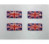 Lot de 4 autocollants en gel avec motif drapeau du Royaume-Uni Rouge/blanc/bleu brillant